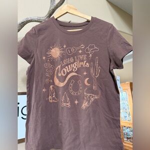 Cowgirls Graphic Juniors T-Shirt - Brown